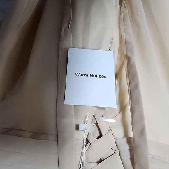 Warm Notices Champagne Lace & Chiffon Cocktail Dress Size 6 Elegant V-Neck - Picture 6 of 13